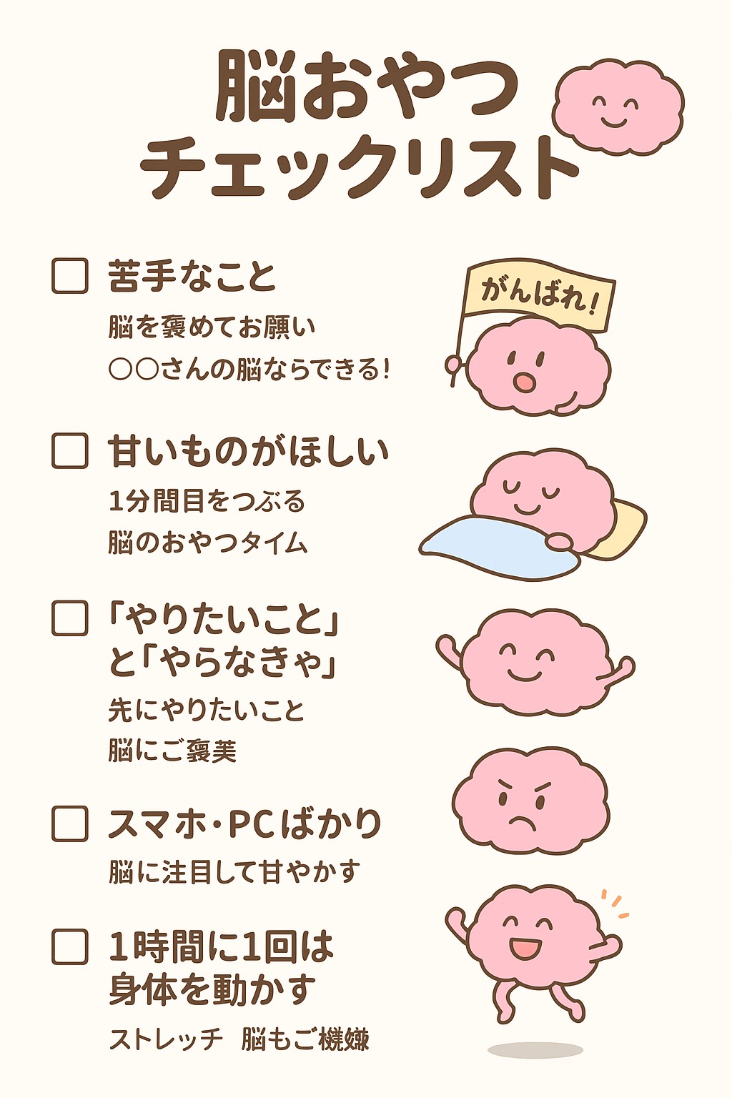 脳おやつチェックリスト